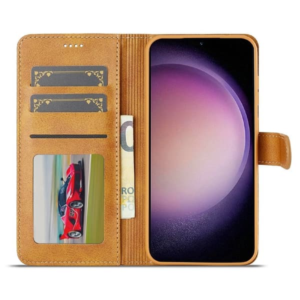 LC.IMEEKE Samsung Galaxy S25 FE Plånboksfodral Konstläder - Gul