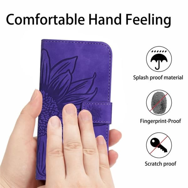 Samsung Galaxy S26 Pro Plånboksfodral Konstläder Ställ - Mörklila