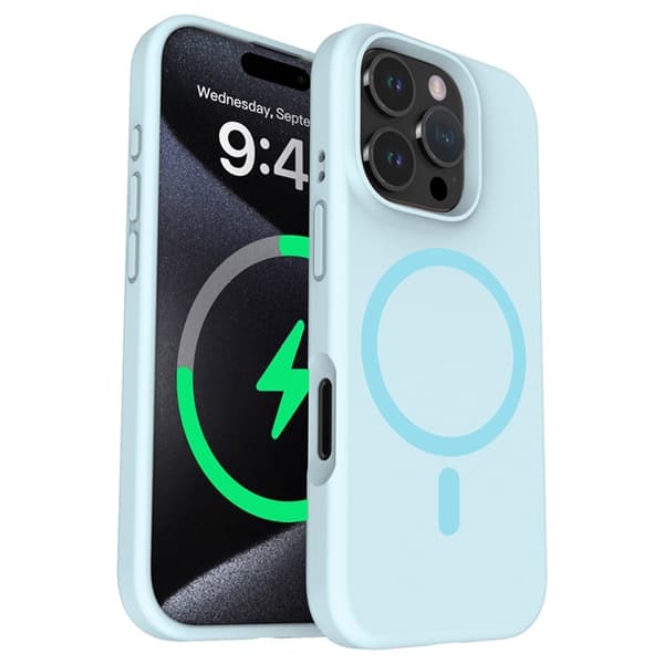 Mobilskal till iPhone 16 Pro Max Magsafe Liquid Silicone - Baby Blå Blå