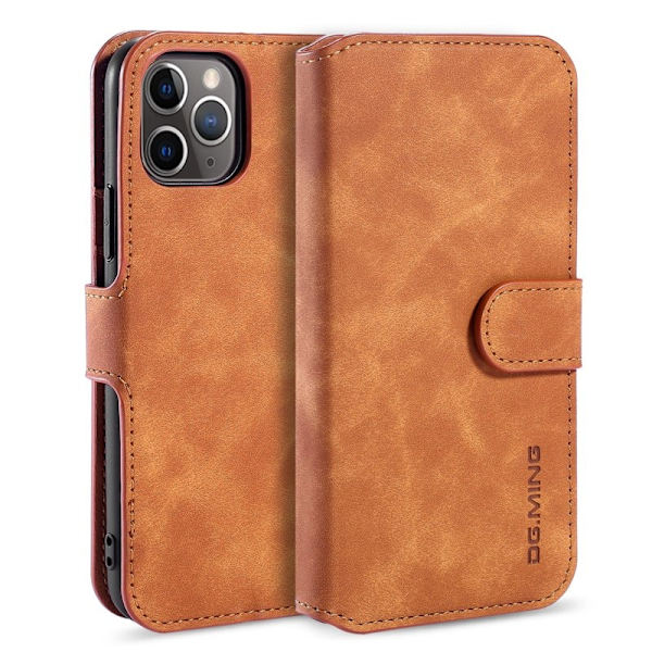 DG.MING Retro Konstläder Plånboksfodral iPhone 11 Pro Max Brun