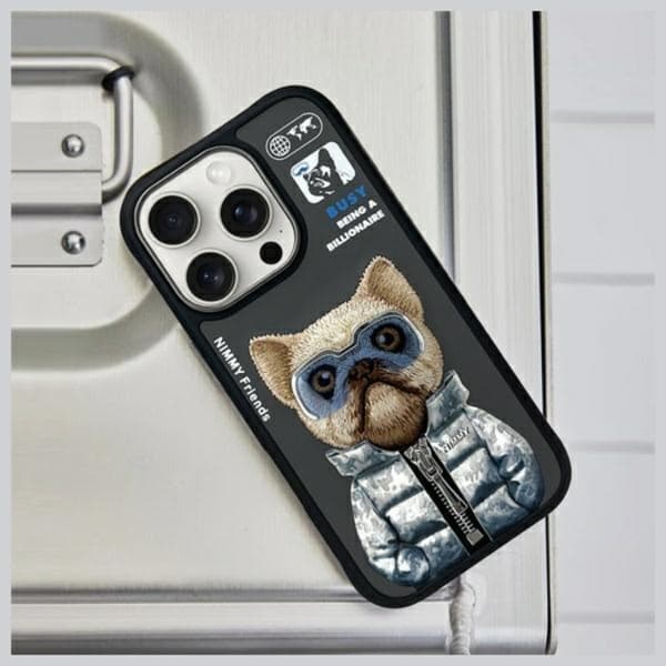 Nimmy Telefontaske til iPhone 16 Pro Max Cool & Cute 2.0 Dog - Sort Black