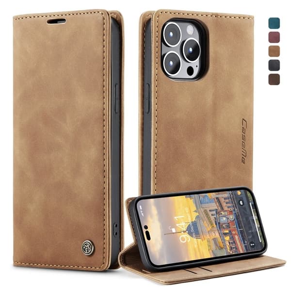 CASEME 013 Flip Plånboksfodral iPhone 14 Pro Max 6.7 tum Brun