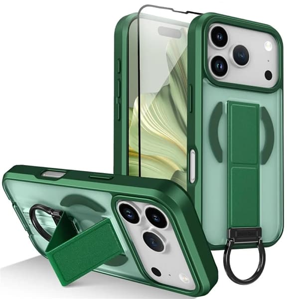 Mobilskal till iPhone 17 Pro Max Magsafe D-Ring Kickstand - Grön Grön