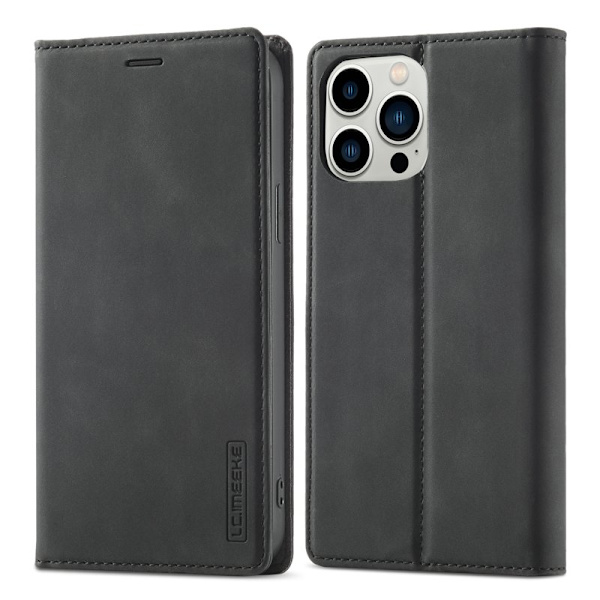 LC.IMEEKE iPhone 15 Pro Max Plånboksfodral Konstläder - Svart