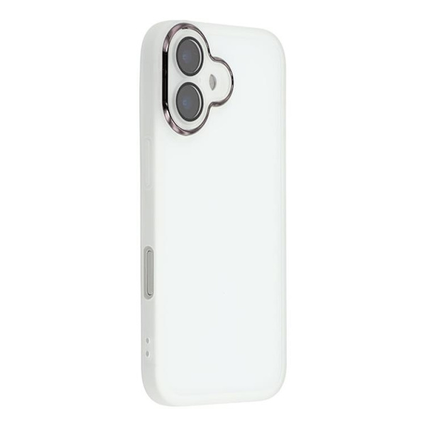 Mobilskal till iPhone 17 Electroplated Kameraram - Transparent Vit Vit