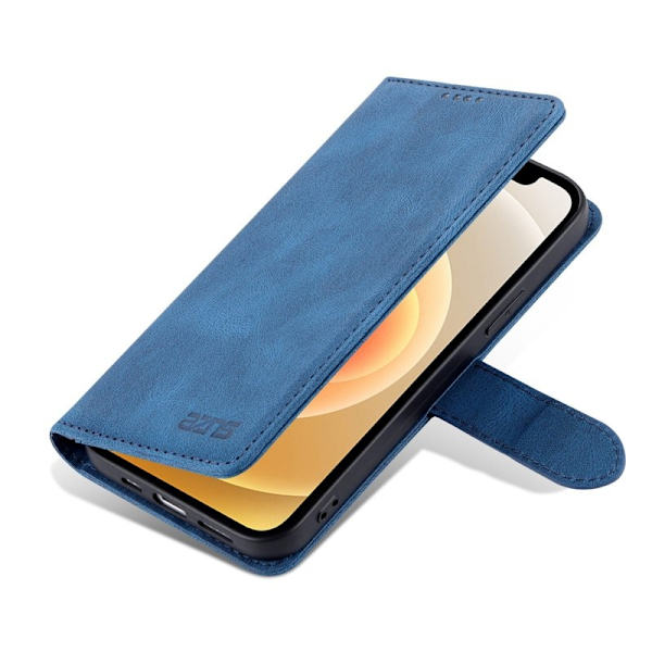 AZNS iPhone 14 Plus Plånboksfodral i Konstläder - Blå