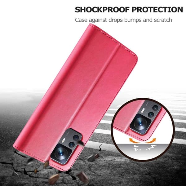 LC.IMEEKE Xiaomi 12T 5G Plånboksfodral Konstläder - Rosa