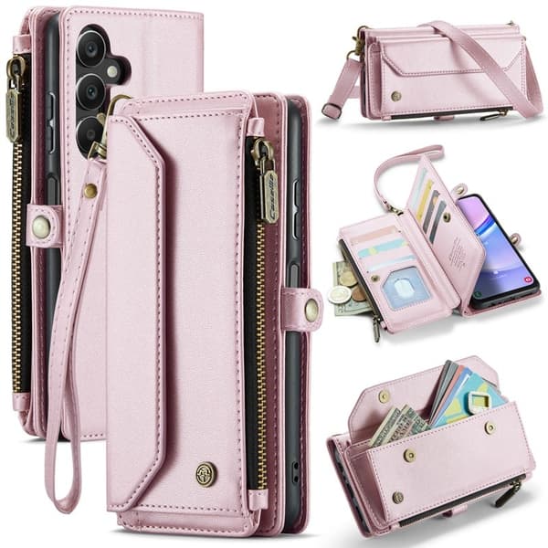 CASEME Plånboksfodral Konstläder för Samsung Galaxy A16 5G - Rosa