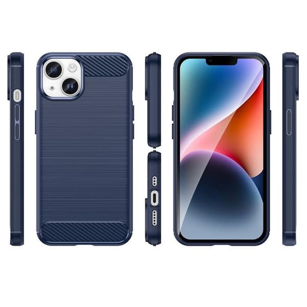 Mobilskal till iPhone 15 Carbon Flexible - Blå Blå