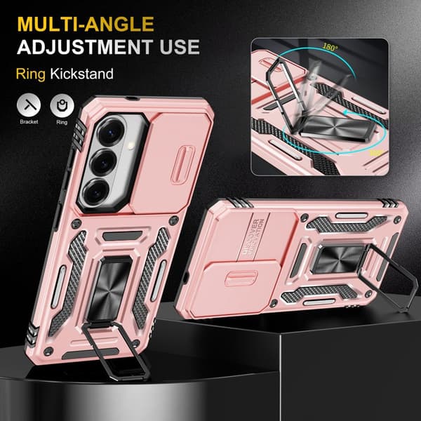 Mobilskal för Samsung Galaxy S26 Plus Kickstand PC + TPU - Roséguld