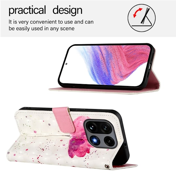 OnePlus 15 Konstläder Plånboksfodral Pattern Printing Vit