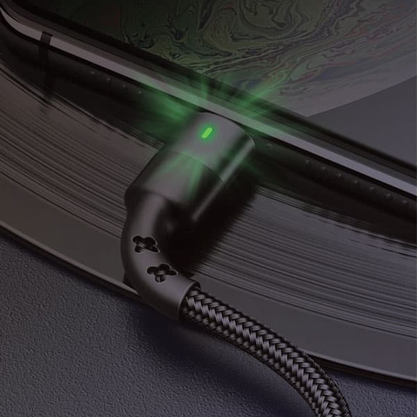 USAMS Flätad kabel U26 USB-C 1m 3A Snabbladdning (US-SJ313) - Svart