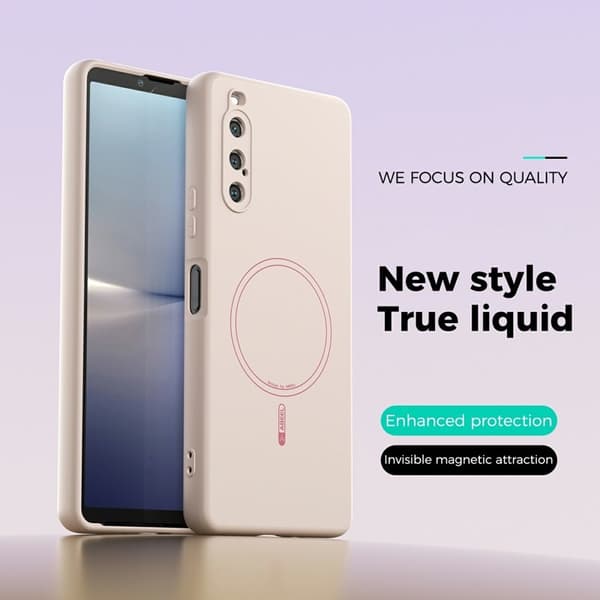 ABEEL Mobilskal till Sony Xperia 10 V MagSafe Liquid Silicone Beige