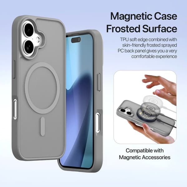 DUX DUCIS Lawa Series Plånboksfodral iPhone 17 - Äkta läder - Grå