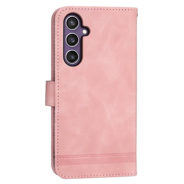 DIERFENG DF-03 Plånboksfodral KonstläderFlip - Rosa för Samsung Galaxy S24+