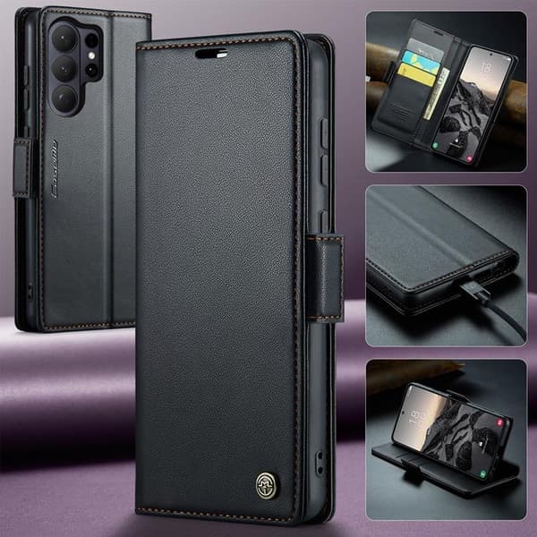 CASEME Galaxy S26 Ultra Plånboksfodral RFID Blocking Svart
