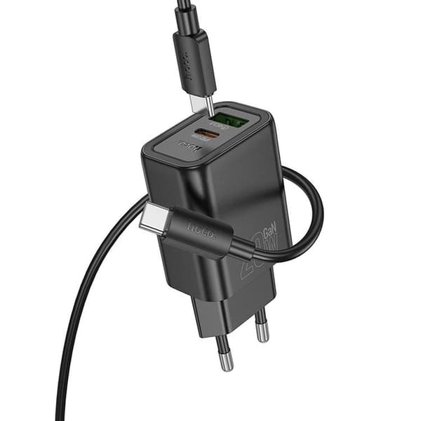 HOCO Väggladdare USB/USB-C 20W USB-C/Lightning Kabel PD QC N61