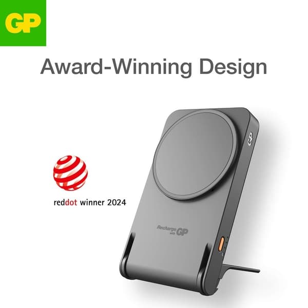 GP Powerbank GP Magnetisk Safe 2-i-1 Trådløs 5000mAh