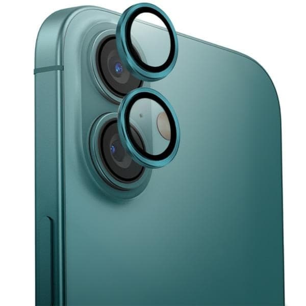 Uniq iPhone 16/16 Plus Kameralinsskydd Härdat glas - Emerald Grön