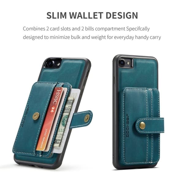 JEEHOOD Mobilskal till iPhone 7/8/SE (2020/2022) Wallet Blå