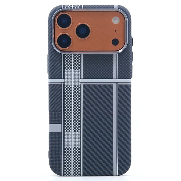 Mobilskal till iPhone 17 Pro Max MagSafe Carbon Fiber - Kors Grå Grå