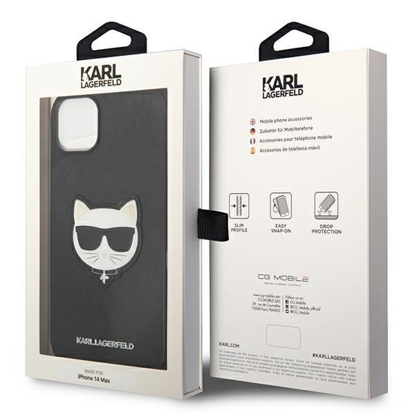 Karl Lagerfeld iPhone 14 Plus etui Saffiano Choupette Head Patch