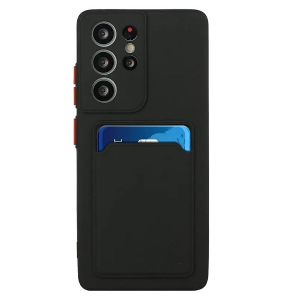 Galaxy S23 Ultra Mobile Case Kortholder TPU - Sort