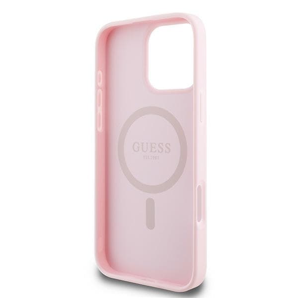 Guess telefontaske til iPhone 15 Pro Max MagSafe MagSafe Kornet Ring - Lyserød