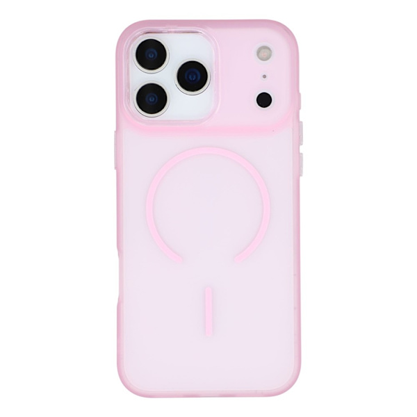 Mobilskal till iPhone 17 Pro Max MagSafe med Glitter Lins Frame - Rosa Rosa