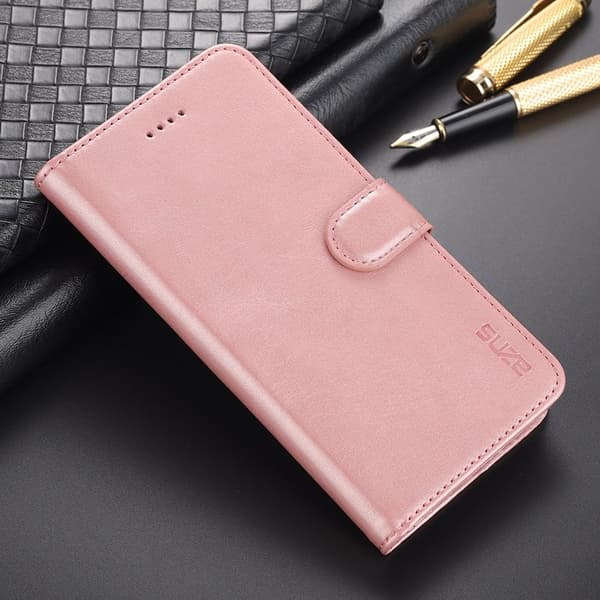 AZNS Mobilskal till iPhone 12/12 Pro - KonstLäder - Ställfunktion - Rosa