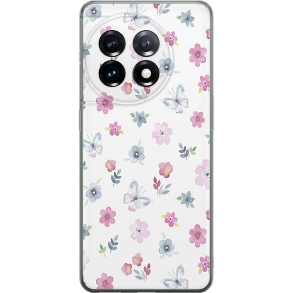 Taske til OnePlus 11 med blomster og sommerfugle