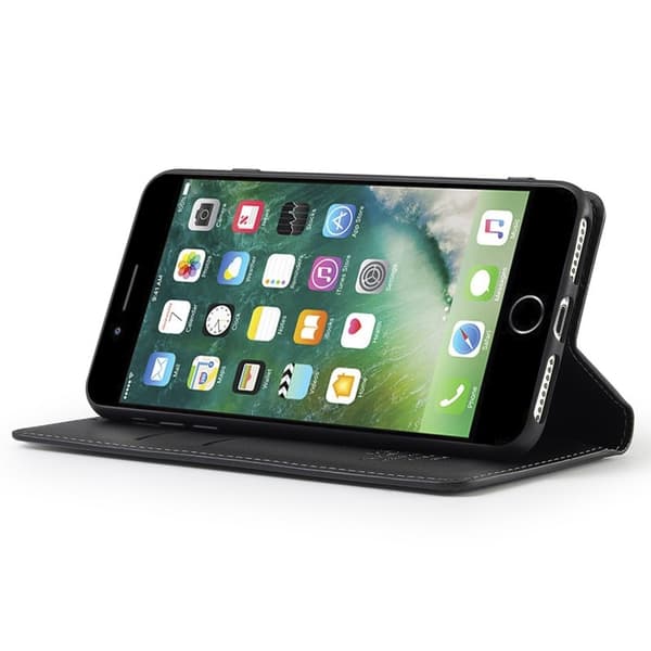 LC.IMEEKE L1 Series iPhone 8 Plus Plånboksfodral Konstläder - Svart