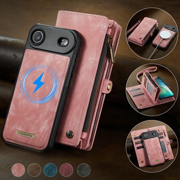 CASEME 008 iPhone Air Plånboksfodral i Konstläder med - Rosa