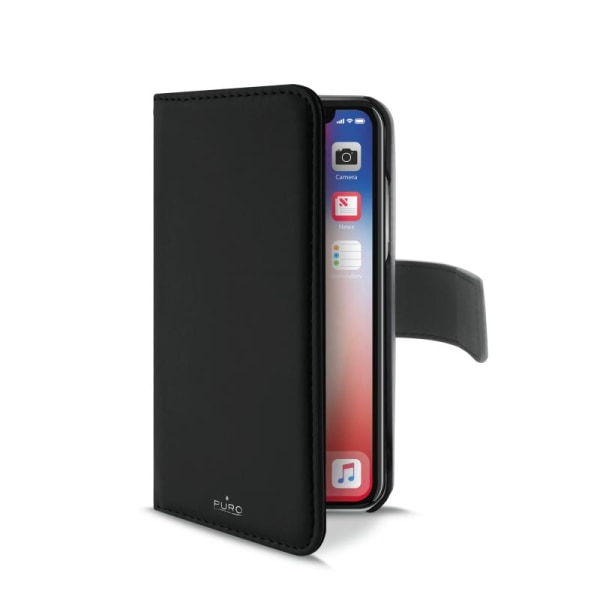 Puro - EcoLeather Plånboksfodral Detachable iPhone X / XS - Svar Svart