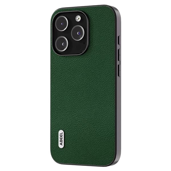 ABEEL Mobilskal till iPhone 13 Pro Max Äkta Läder Grön Äkta Läder Leather
