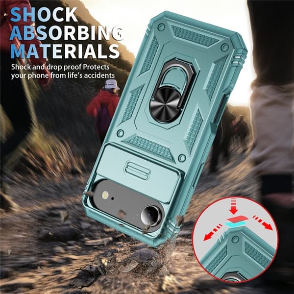 Mobilskal till iPhone Air Slide Camshield Kickstand - Grön Grön