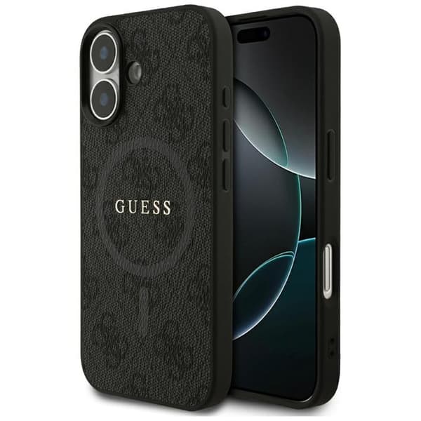 Guess telefontaske til iPhone 17 MagSafe 4G Ring Classic Logo - Sort Svart