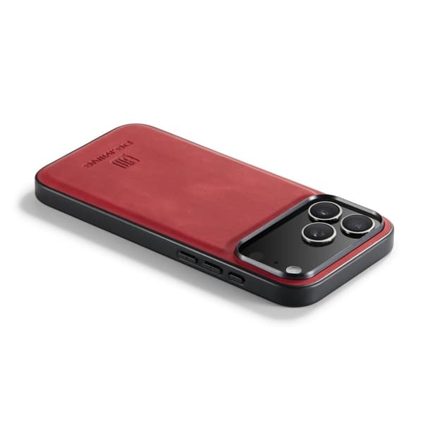 DG.MING Mobilskal till iPhone 17 Pro PU Läder + TPU Hybrid - Röd