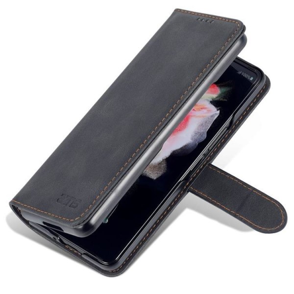AZNS Galaxy Z Fold 4 lompakkokotelo PU-nahkamagneettinen - musta