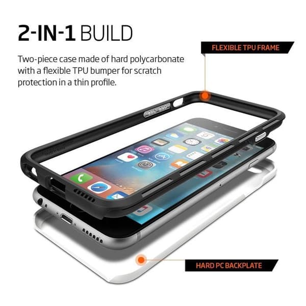 Spigen Thin Fit Hybrid Taske til Apple iPhone 6 (S) Plus - Hvid White