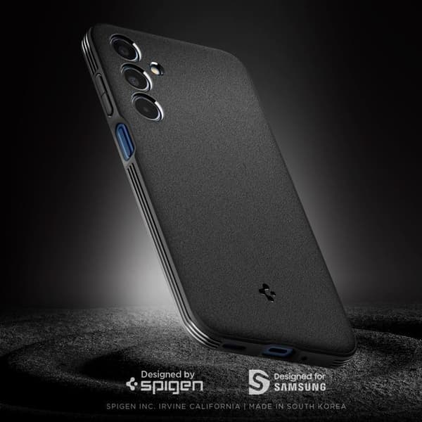 Spigen telefontaske til Galaxy M35 5G Essential Sandblast - Matt Sort Svart
