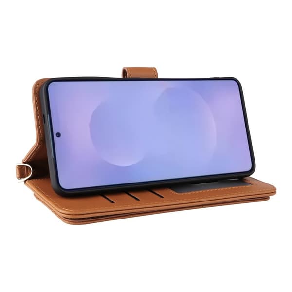 Samsung Galaxy S26/S26 Pro Plånboksfodral Konstläder Stativ - Brun
