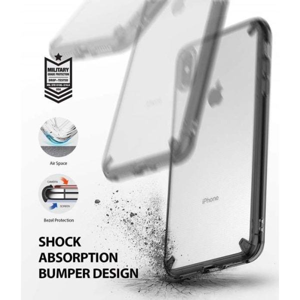 Ringke Fusion Shock Absorption Cover til iPhone XS Max - Grå Grey