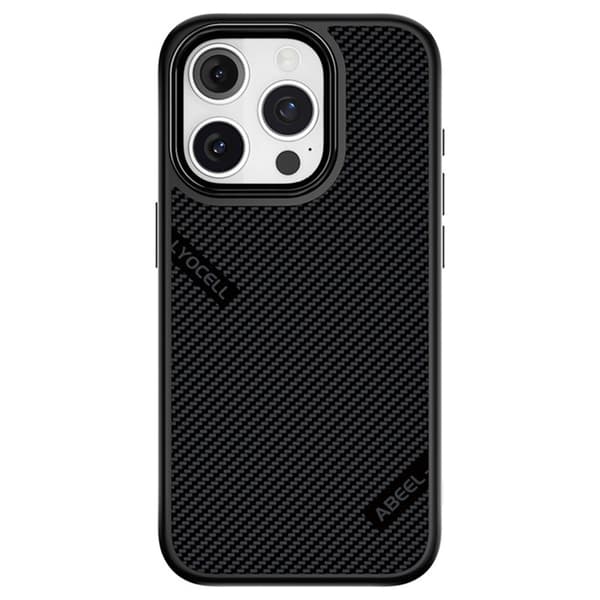 ABEEL CF-Lyocell Mobilskal till iPhone 15 Pro MagSafe Microfiber Svart