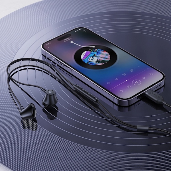 Acefast L2 In-Ear Hörlurar USB-C, mikrofon och fjärrkontroll 1,2 m Svart