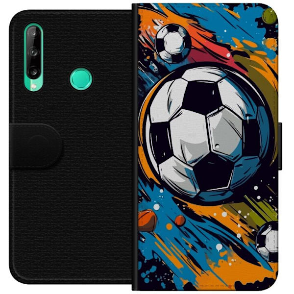 Plånboksfodral till Huawei P40 lite E med Fotbollar