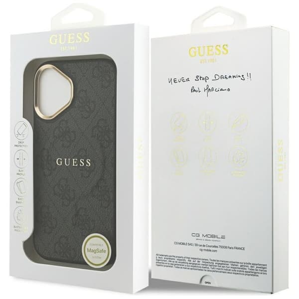 Guess telefontaske til iPhone 17 MagSafe 4G PU Classic Logo - Sort Svart