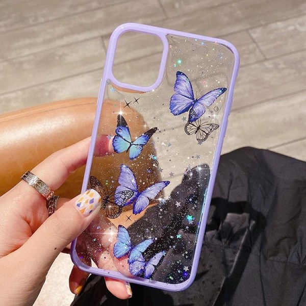 Bling Star Butterfly Skal till iPhone 13 Mini - Lila