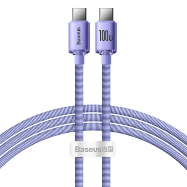 Baseus USB-C till USB-C 100W 1.2m - Lila Lila