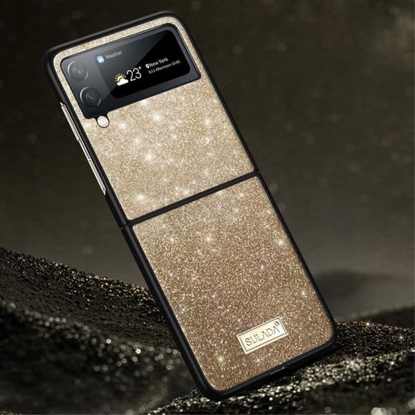 SULADA Galaxy Z Flip 4 Skal Glitter Sequins - Guld Guld